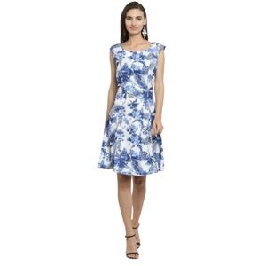 NWOT Latin Quarters  Wight & Purple 💜 Floral Stain Women's Dress Size L